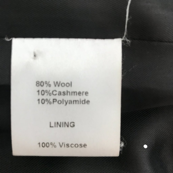 REISS Serge Black Cashmere Wool Crop Coat Jacket Size L - Picture 7 of 9